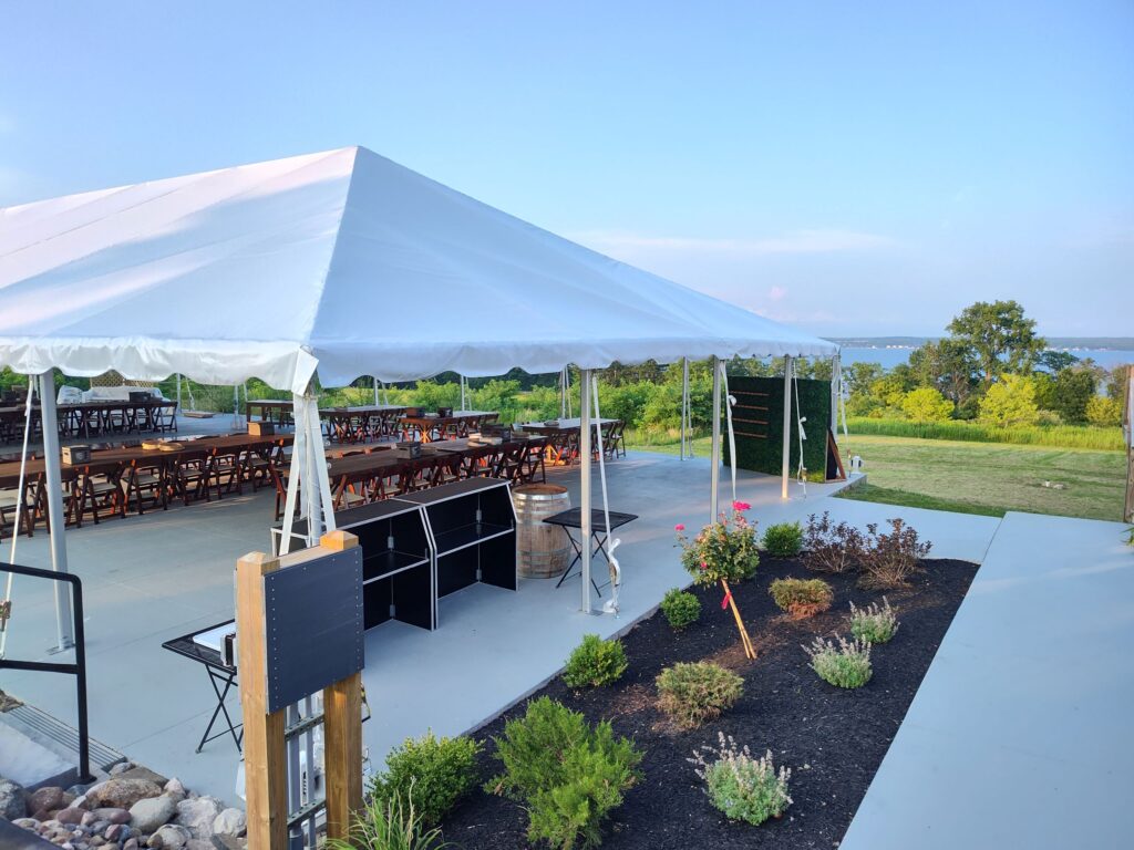 Once Finger Lakes Private Events Tent overlooking Seneca Lake