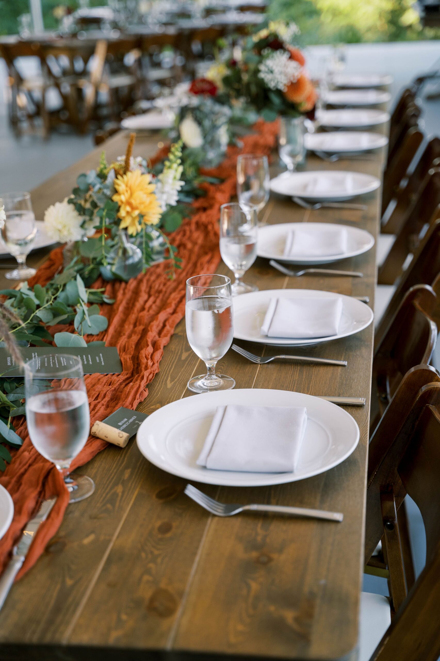 Once Finger Lakes private event dinner table setup