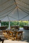 Once Finge Lakes wedding reception outdoor tent setup